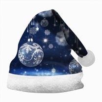 Rotm Christmas Hats for Ki'ds Christmas Leopard Print Santa Hat Novelty Xmas Holiday Hats Funny Plush Hat Festive Holiday Party Supplies for Unisex Adults Dark Blue,M