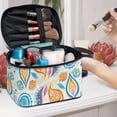 thumbnail image 4 of HELLHERO Leaf Pattern Design Travel Makeup Bags Double Zipper Lightweitht Portable Cosmetic Bag Desktop, 4 of 5