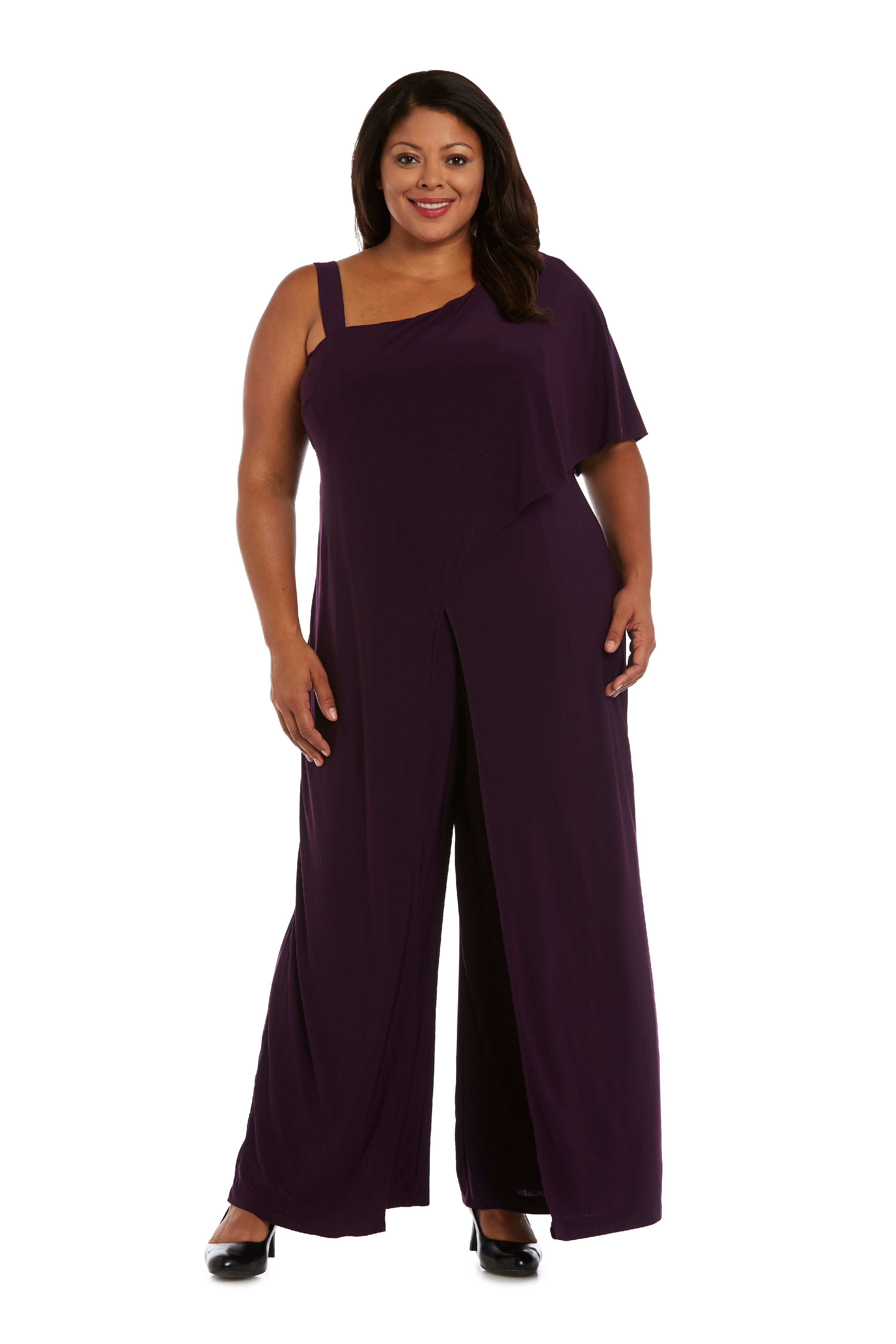 Women's Plus Size 1 Piece One Shoulder Jumpsuit with Straps - Walmart.com