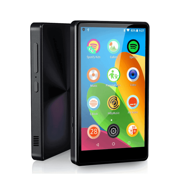 144GB MP3 Player with Bluetooth and WiFi, 4.0" Full Touchscreen MP3 MP4 Player, Android Music Player with Speaker, Browser, Audible, E-Book, Support Up to 256GB, Black