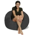 thumbnail image 2 of Chill Sack Bean Bag Chair, Memory Foam Lounger with Micorsuede Cover, Kids, 3 ft, Charcoal, 2 of 3