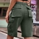 thumbnail image 5 of ICHUANYI Clearance Women's Casual Straight Cylinder Shorts Multi Pocket Mid-Waist Overalls Pants(Green, XXL) ICHUANYI WER2023080900022, 5 of 8