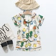 thumbnail image 2 of Ensemble de Pyjama pour Filles Imprimé Manches Courtes à Boutons Ensemble de Tenue d'Intérieur Ensemble de Pyjamas Décontractés Pyjama pour Tout-Petits Garçons Filles Mode, 2 of 3