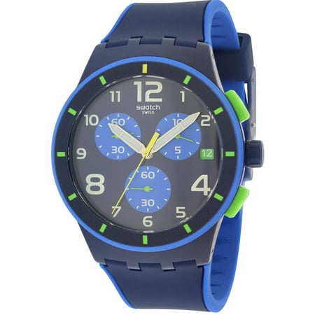 Swatch Bleu sur Bleu Silicone Chronograph Unisex Watch