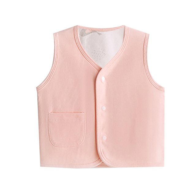 Gibobby Blusas De Niñas Chaleco transpirable de color sólido para niños pequeños de verano en lados Use un informal adecuado para 0 a 2 años (Rosa, 12-18 Meses)