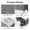 thumbnail image 7 of Vanity Art 36" Double Door Bathroom Vanity with Sink, Freestanding Storage Cabinet with Engineered Marble Top, Flip Down Tray, Drawer, and Shelf, 7 of 7