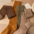 thumbnail image 4 of Socks for Women Slimming Socks Women's Calf Socks Black Half Tall Solid Color Cotton Socks Spring and Fall Stockings High Top Stockings Winter Fall Womens Socks, 4 of 5