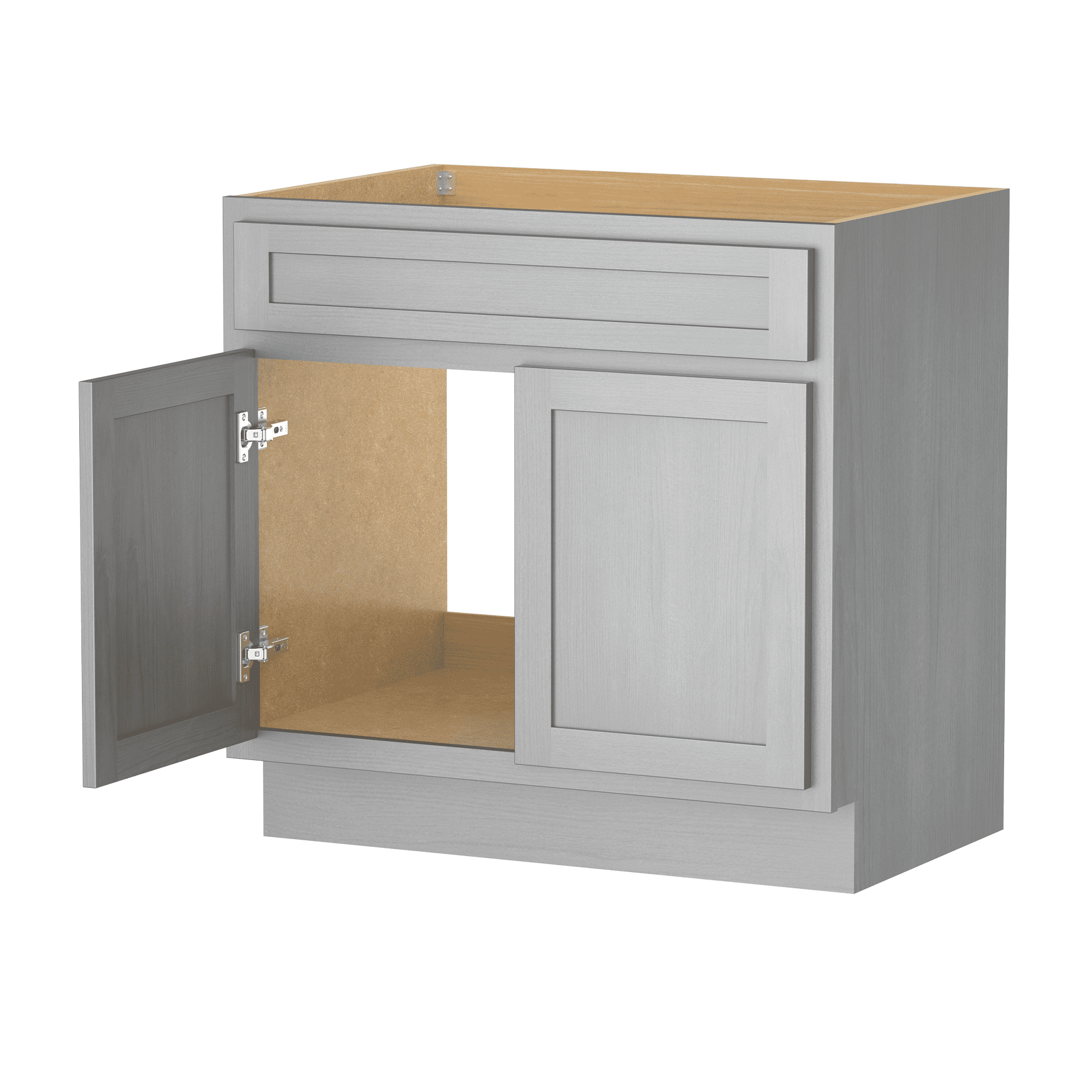 Vanity Art 30 Inch Double Shutter Door Bathroom Vanity Base Cabinet with Soft Closing Shaker Drawer, Strudy Floor Mount Storage Cabinet Organizer for Bedroom, Living Room, Kitchen, VA4030-S