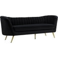 thumbnail image 3 of Home Square 2 Piece Living Room Set with Upholstered Velvet Accent Chair and Sofa in Black and Gold, 3 of 8