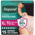 thumbnail image 1 of Depend Fresh Protection Incontinence Underwear for Women, Adult Diapers, XL, 15 Count, 1 of 8