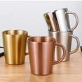 thumbnail image 3 of With Handle Kitchen Accesssories Double Wall Mug Kitchen Drinkware Coffee Mug Water Mugs Beer Cup Cup GOLD, 3 of 8