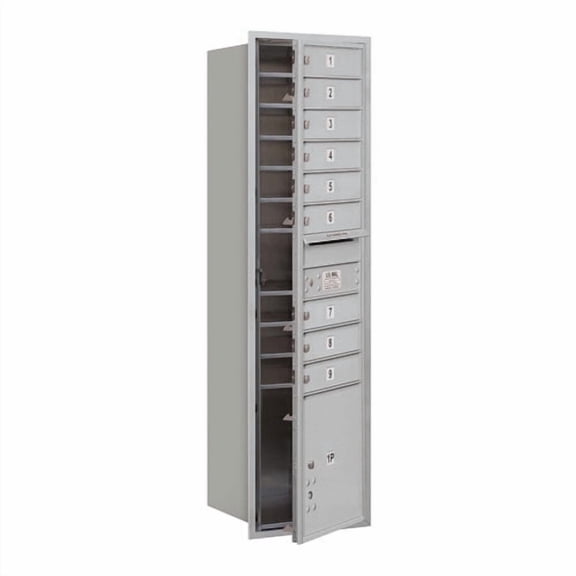 Salsbury Industries 9 Door Front Load 4C Horizontal Mail Center with 1 Parcel Locker