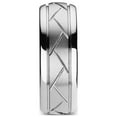 thumbnail image 2 of Octavian Domed Tungsten Carbide Ring With Crisscross Grooves And Brushed Finish, 2 of 2