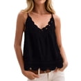 thumbnail image 2 of Delayuji Women's Lace Camisole Tops V Neck Spaghetti Strap Going Out Tops Summer Loungewear Camisole Babydoll Shirts, 2 of 7
