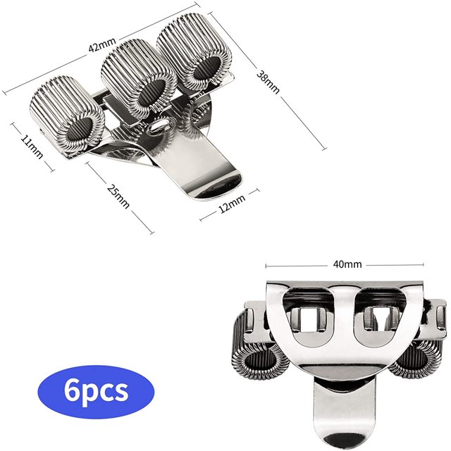6 soportes para bolígrafos, soporte triple de metal con clip de bolsillo para médicos, compatible con casi todos los tamaños de bolígrafo, plateado ShuxiuWang 8390614744653