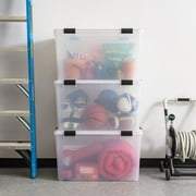 IRIS 156 Qt Storage Box with Gasket Seal Lid- Heavy Duty Moving Containers with Tight Latch, 3Pk