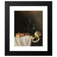 thumbnail image 2 of Gillis Gillisz. de Bergh 12x14 Black Modern Framed Museum Art Print Titled - A Still Life with a Roemer, a Peeled Lemon, Cherries and a Bread Roll on a Partly-Draped Table, 2 of 5