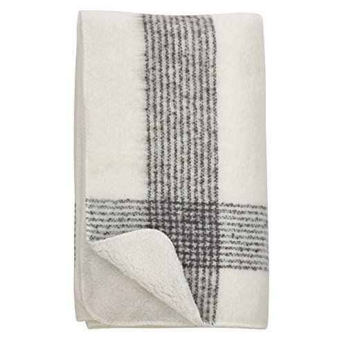 SARO LIFESTYLE Couverture à Rabat Réversible en Faux Mohair, 50 x 60 Po, Ivoire