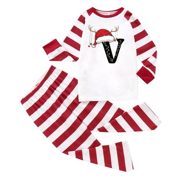 DuoJiaJ Ensemble de Pyjama de Noël Confortable et Décontracté pour Enfants, Col Rond, Manches Longues, Pantalon Long, Vêtements de Famille