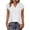 02 White, variant on Fewfanhot Shirts for Women Tops Cap Short Sleeve Textured Blouse V Neck Summer Spring Shirts Business Casual Outfits