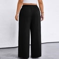 thumbnail image 2 of Women's Plus Size High Waisted Wide Leg Pants Casual Loose Lounge Trousers with Pockets, 2 of 4