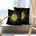 thumbnail image 6 of LALILO Throw Pillow Covers Golden Sun And Stars Boho Magic Veil Cushion Cover 18" x 18", 2 Pack, 6 of 6