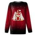 thumbnail image 4 of Luxalzxs Red Sweatshirt for Women Christmas Long Sleeve Shirts Fall Winter Dressy Casual Plus Size Xmas Crewneck Sweatshirts, 4 of 5