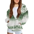thumbnail image 2 of QQAMB Winter Coat for Girls Lightweight Casual Printed Hoodies Sweatshirts Loose Outwear Coat with Pocket,4 Years, 2 of 5