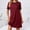 Wine Sundresses for Women, variant on Dyegold Sundresses for Women Casual Beach - Sun Dresses Women Summer Casual Round Neck Short Sleeve Solid Color Loose Midi Sundress Plus Size Tshirt Party Dress