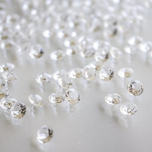 Bridal Shower Vase Beads Decorations 5000 pcs/Pack Wedding Table Scatter Confetti Crystals Acrylic Diamonds 6 mm Rhinestones for Wedding 6mm, AB Clear 