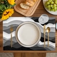 thumbnail image 4 of Grey Ombre Placemats Set of 6, Modern Geometric Moire Abstract Art Placemats for Dining Table, Place Mats for Kitchen Tabletop, Waterproof Wipeable Dining Table Mats Set, 4 of 9