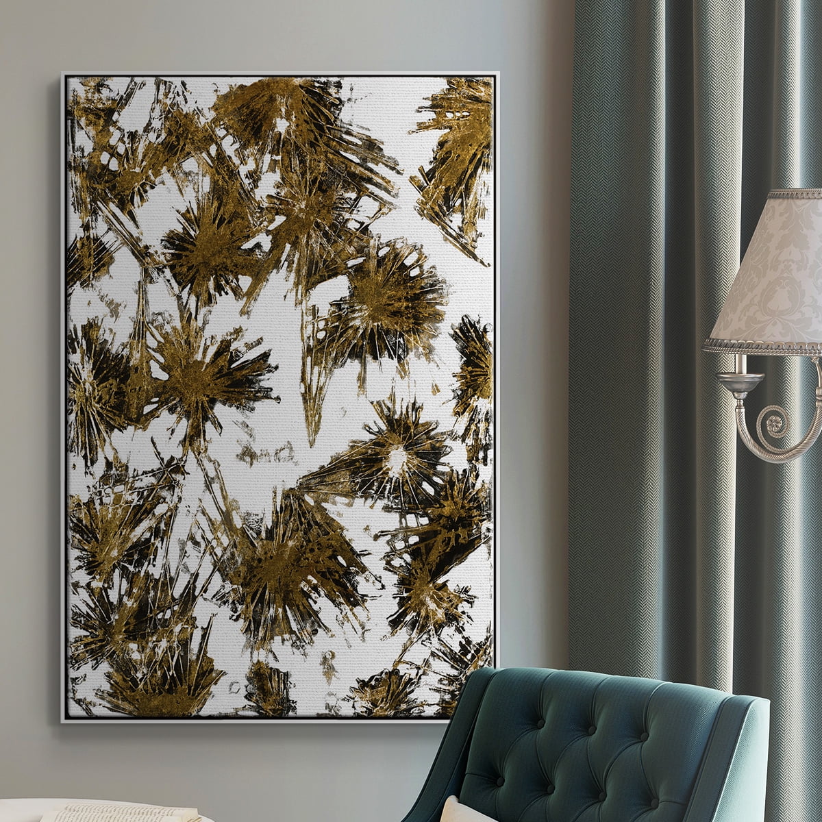 Fireworks Framed Premium Gallery Wrapped Canvas - Ready to Hang - 17 x 25 - White Floating Frame