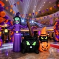 thumbnail image 5 of Halloween Inflatable Witch Cauldron Pumpkin with LED Lights, Large Outdoor Yard Lawn Decor, Festive Night Display for Garden Patio Virelaxpo, 5 of 7