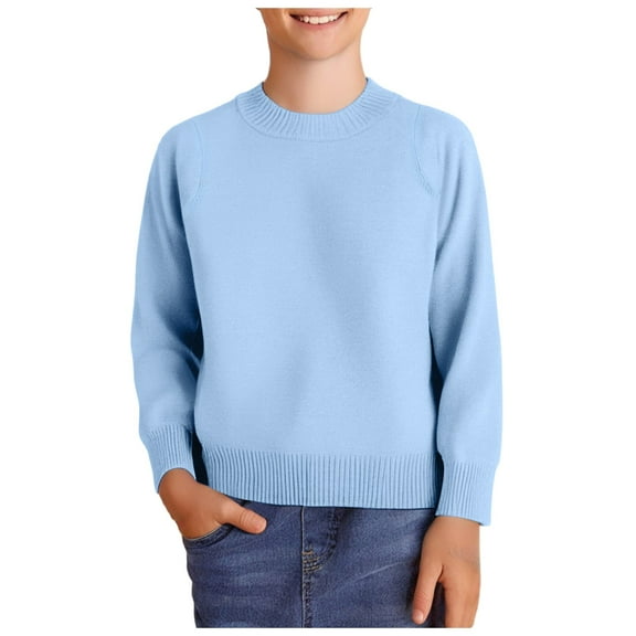 Hessimy Toddler Baby Girl Boy Sweater Fall Winter Warm Long Sleeve Knit Oversized Sweater(Blue,4 Years)