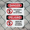 thumbnail image 5 of (2 Pack) Non-Potable Water Do Not Drink Bilingual OSHA Danger Sign 10 Inch X 14 Inch Plastic Sign, Weather Resistant, UV Protected for Workplace, Business, and Construction Site, Made, 5 of 8