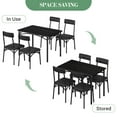 thumbnail image 5 of 5-Piece Dining Table Set for 4, Wood Rectangular Kitchen Table with 4 Upholstered Chairs for Kitchen Room and Small Spaces, Black, 5 of 6