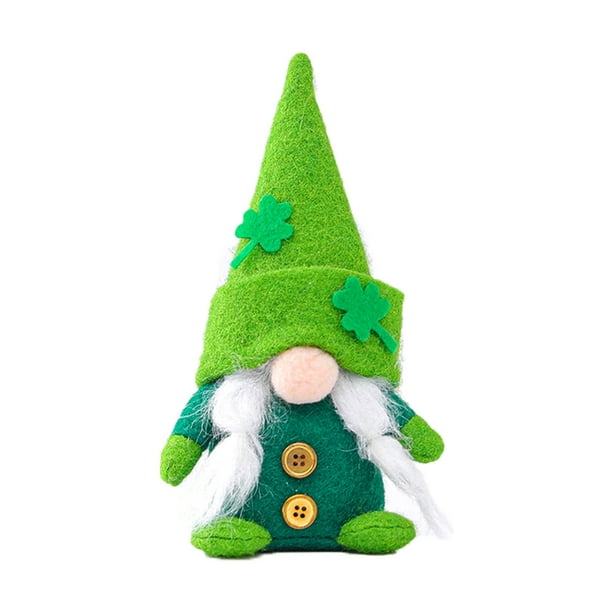 Estante de escritorio de la muñeca del día de San Patricio Decoración de la figura sin rostro Decoración no tejida Oficina hecha a mano Pub Suministros para el hogar Mujer Monstrate HA011963-02