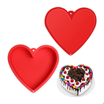 Heart Shaped Cake Pans 8.6Inch,Nonstick Silicone Heart Cake Mold,Reusable Baking Tins,Heart Cake Pan Set for Brownies