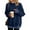 Navy #107, variant on 2 in 1 Layered Sweatshirt for Women Striped Cuffs and Hem Crewneck Long Sleeve Relaxed Fit Casual Pullover