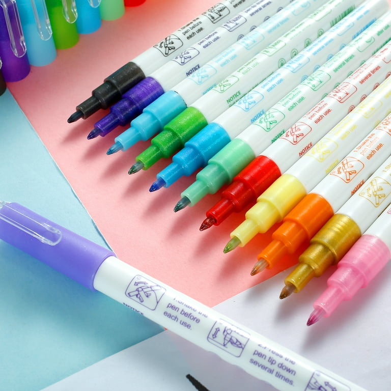 Shimmer Marker Set, 2024 Outline Marker Set, Sparkle Gel Double Line Outline  Pen