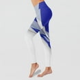 thumbnail image 3 of Gibobby leggings con bolsillos dama Las mujeres imprimen los pantalones de las polainas de la cintura alta para el yoga que corre la aptitud diaria (Azul, S), 3 of 4