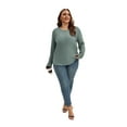 thumbnail image 7 of TEMOFON Womens Plus Size Tops Eyelet Blouses Crewneck Button Design Long Sleeve 2025 Fall Casual Shirt, 7 of 7