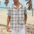 thumbnail image 2 of NAMTYQX T Shirts for Man Tropical Printed Plus Size Short Sleeve Casual Vneck Lightweight Button Up Men's T-Shirts Cyan Size 5XL, 2 of 5