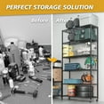 thumbnail image 2 of Ktaxon 6 Tier Wire Shelves, Adjustable Steel Storage Rack Plant Stand Organizer for Kitchen Garage Bathroom, 35.4"W x 15.7"D x 72.8"H, Black, 2 of 11