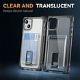 thumbnail image 5 of SaniMore for iPhone 14 Plus Clear Case, Anti-yellow Transparent Backplane with Back Card Holder Metal Rotating Ring Bracket Shockproof Corners Sim Lightweight for iPhone 14 Plus (6.7" 2033), Black, 5 of 8