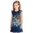 thumbnail image 1 of Fotbe White Jellyfish Dansing in the Ocean Vestido de Dormir para Niñas de 3 a 10 Años, Mangas Cortas, Estilo Princesa, Pijama Camisón con Mangas Voladas-X-Large, 1 of 6