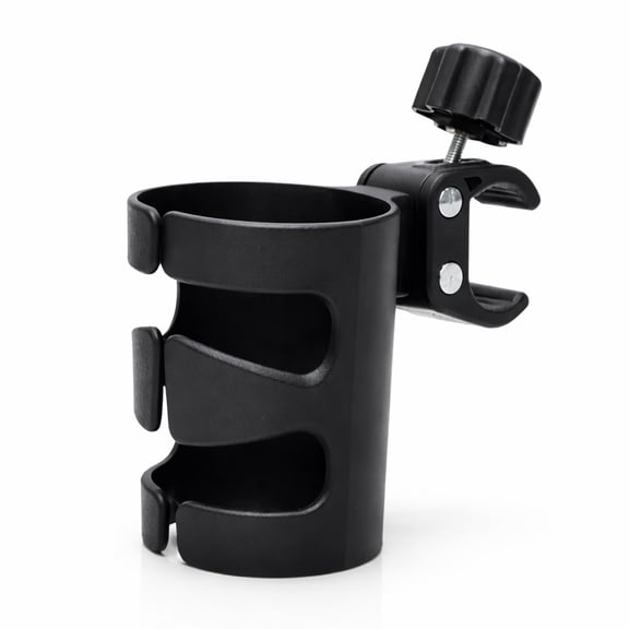 Universal Adjustable Cup Holder for Bike, Stroller, Wheelchair & Scooter – 360° Rotating Plastic Drink Holder, Tool-Free Clamp-On Accessory