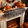 thumbnail image 7 of Halloween Decor Table Runner Spooky Black Polyester Table Runner for Hallows Eve Kitchen Home Entertaining 72x14 Inch by Xuniizn, 7 of 7