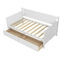 thumbnail image 5 of Miniyam Wooden Twin Size Daybed with 2 Drawers, Sofa Bed for Bedroom Living Room, White, 5 of 8