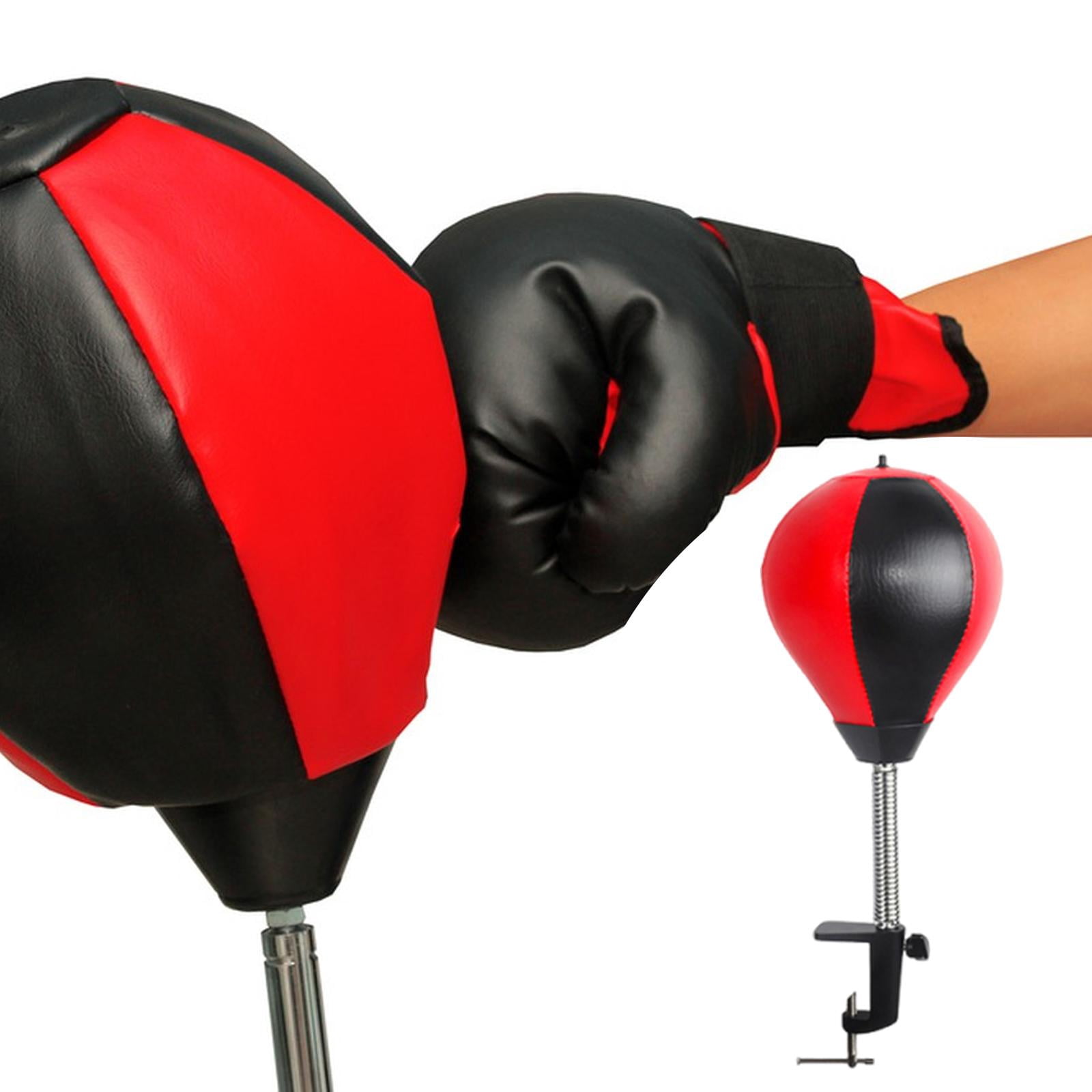 funtasica Desktop Punching Bag Workout with Desk Clamp for Home Office with Inflator Heavy Duty Anger Management Toys Focus Bag Fitness red black